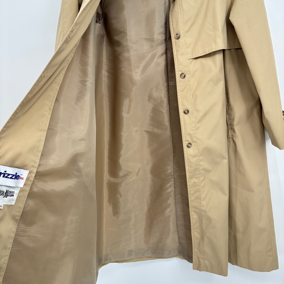 Drizzle Inc Neiman-Marcus Vintage Union Made Womens Trench Long Coat Tan Large? - Picture 2 of 12